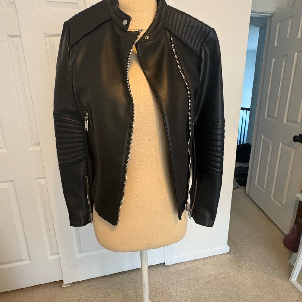 ZARA Women’s Black Faux Leather Jacket